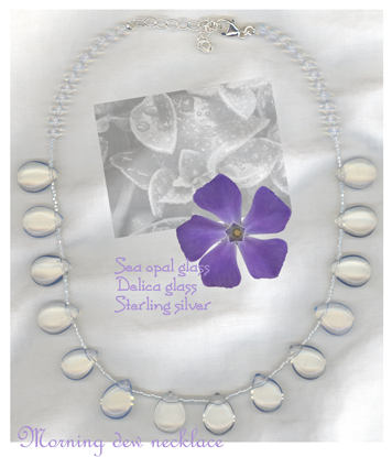 sea opal drop necklace