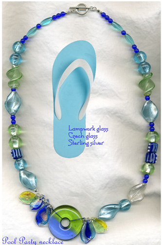 wood silk cord necklace