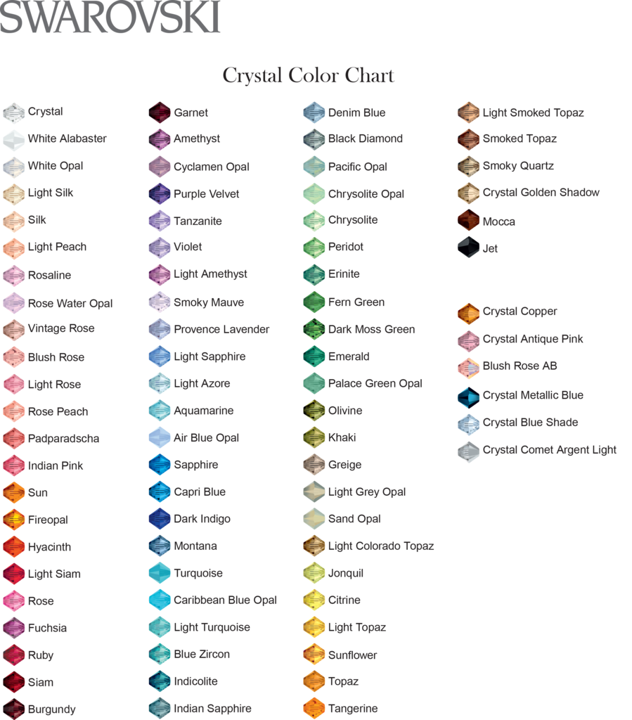 Swarovski Bead Color Chart