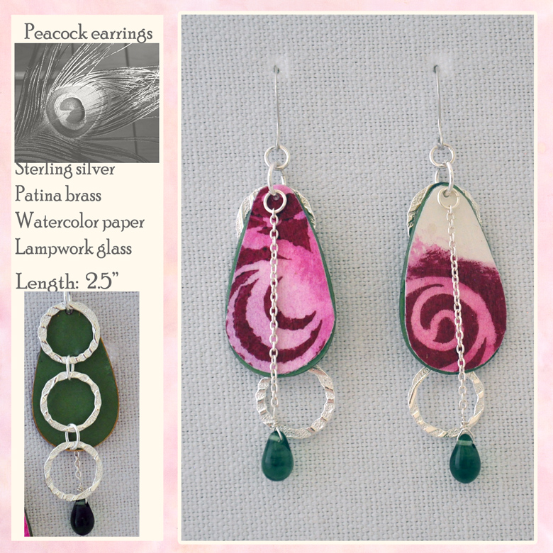 watercolor paper earrings